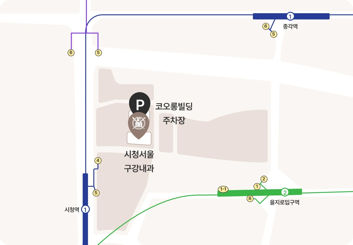 코오롱빌딩 옆 노상 공영 주차장 위치를 표시한 약도