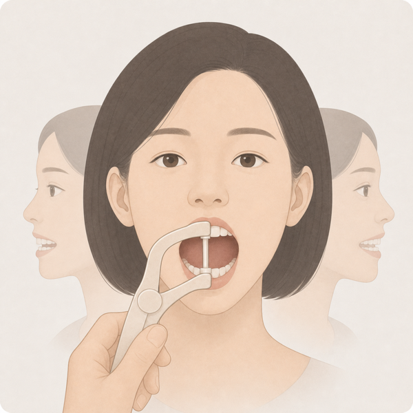하악 운동 범위 측정 의료 일러스트