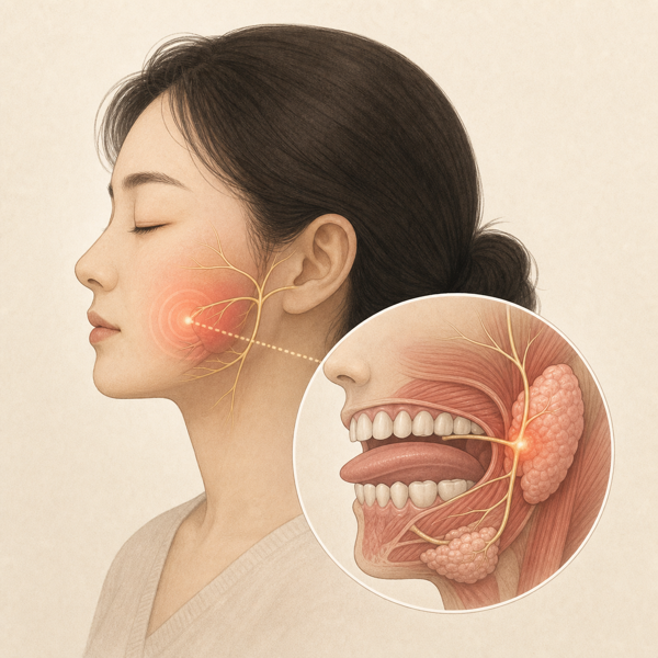 침샘 통증 의료 일러스트