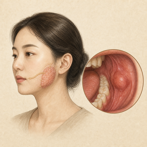 세균성 침샘염 의료 일러스트