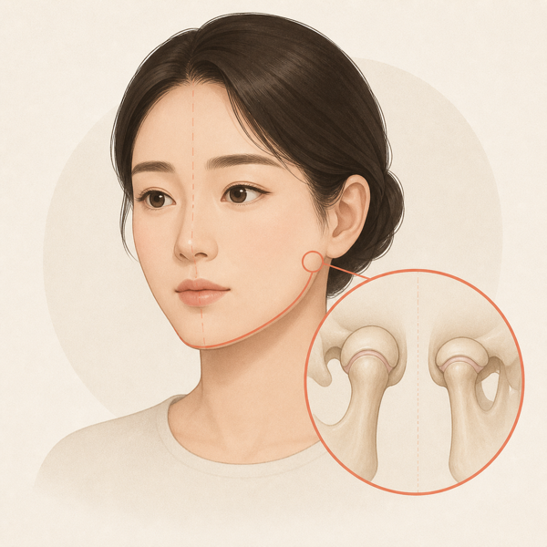 안면 비대칭 의료 일러스트