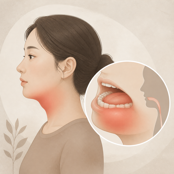 구강저 봉와직염 의료 일러스트