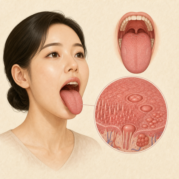혀 유두 의료 일러스트