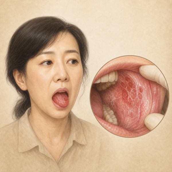 점막 유사천포창 의료 일러스트