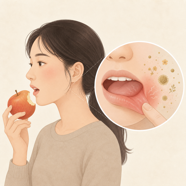 구강 알레르기증후군 의료 일러스트
