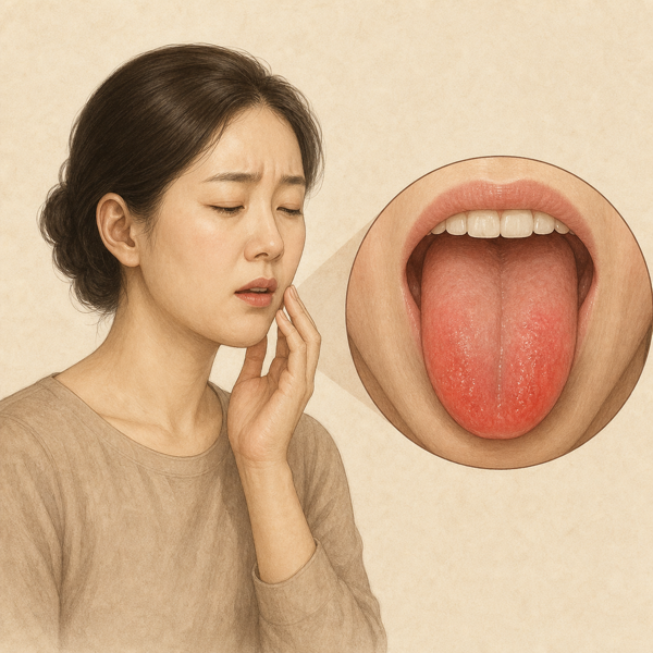 구강 작열감 의료 일러스트
