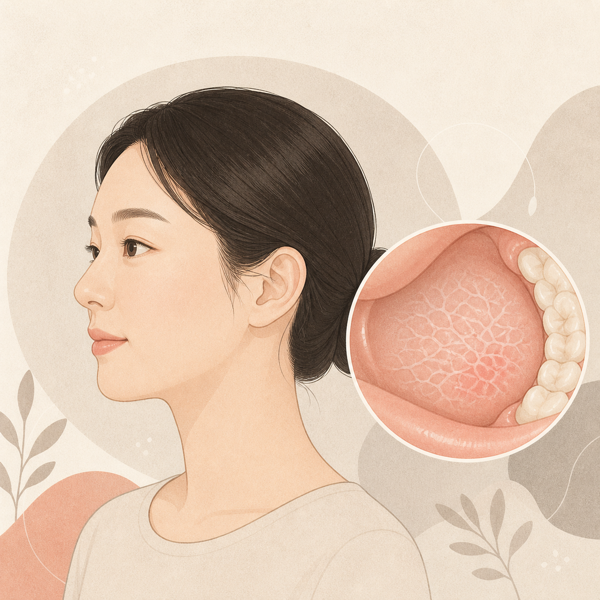 구강 편평태선 의료 일러스트