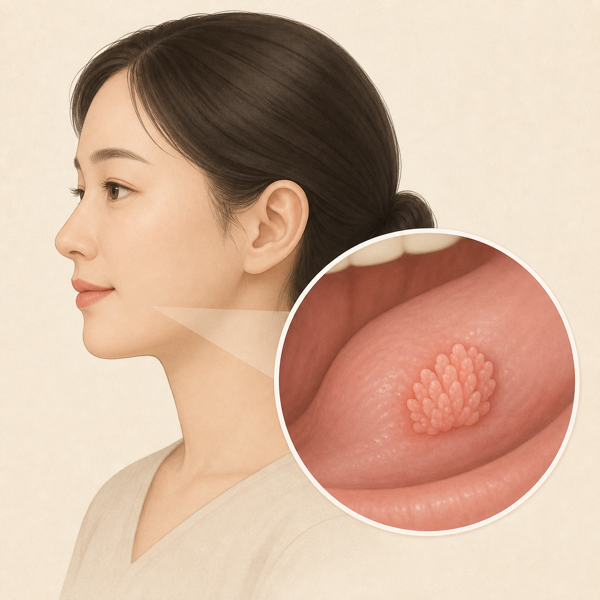 구강 편평세포 유두종 의료 일러스트