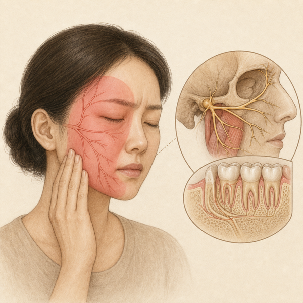발작성 편측 안면통증 의료 일러스트