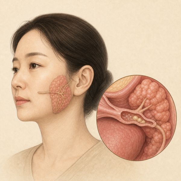 재발성 이하선염 의료 일러스트
