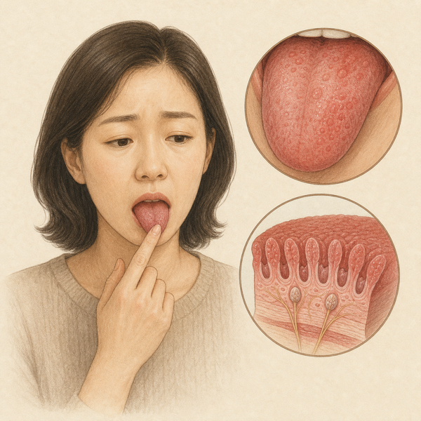 미각 장애 의료 일러스트