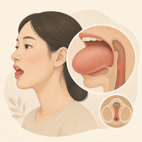 혀 부종 의료 일러스트