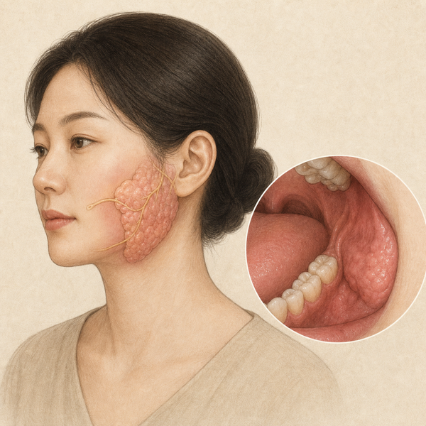 바이러스성 침샘염 의료 일러스트